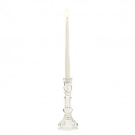 GLSS BAROQUE CANDLE HOLDER ON STAND CLR