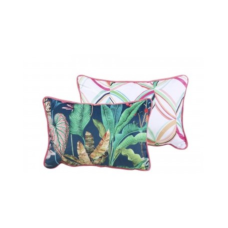 RITA LEAVES-GEO VELVET CUSHION