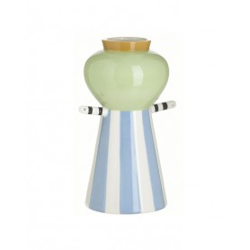 CERAMIC VASE GREEN/LT BLUE