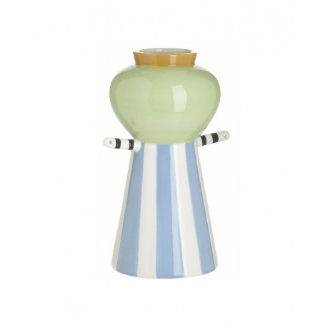 CERAMIC VASE GREEN/LT BLUE