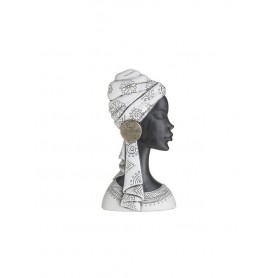 P RESIN FEMALE BUST WHITE/BLACK