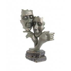 P POLYRESIN FIGURE COUPLE IN ANTIQUE GOL