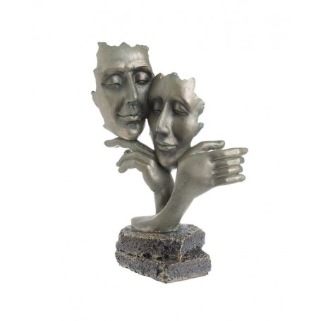 P POLYRESIN FIGURE COUPLE IN ANTIQUE GOL