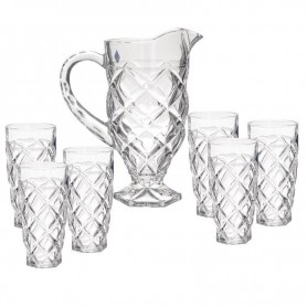 S/7 JUG 6 WATER GLASSES CLEAR