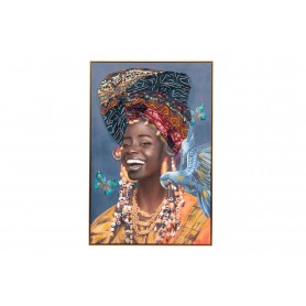 AFRICAN LADY CANVA WITH RELIEF