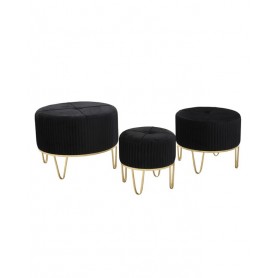 METAL/FABRIC STOOL BLACK/GOLDEN BIG