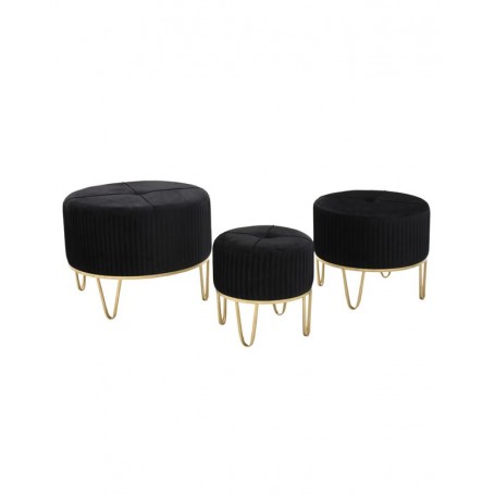 METAL/FABRIC STOOL BLACK/GOLDEN