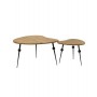 S/2 WOODEN SIDE TABLE NATURAL