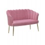 VELVET 2 SEATER SOFA PINK