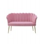 VELVET 2 SEATER SOFA PINK