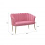 VELVET 2 SEATER SOFA PINK