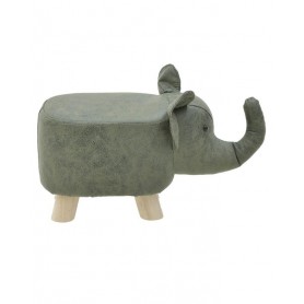 WOODEN/PU STOOL W/ELEPHANT HEAD