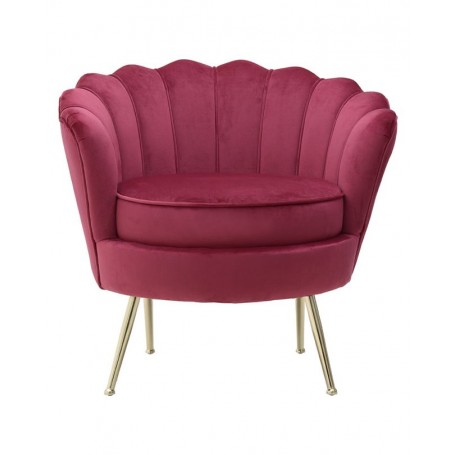 VELVET ARMCHAIR BURGUNDY RED