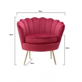 VELVET ARMCHAIR BURGUNDY RED