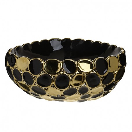 CERAMIC BOWL BLACK/GOLDEN 30X12