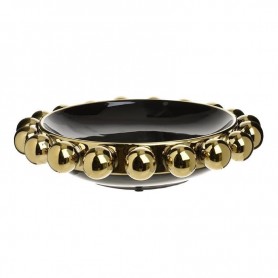 CERAMIC BOWL BLACK/GOLDEN 30X7