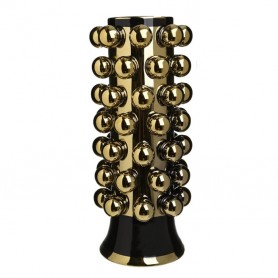 CERAMIC VASE BLACK/GOLDEN 20X45