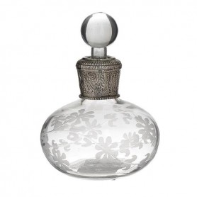 GLASS DECANTERS W/METALLIC TOP