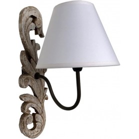 METAL/WOODEN WALL SCONCE ANT.BEIGE