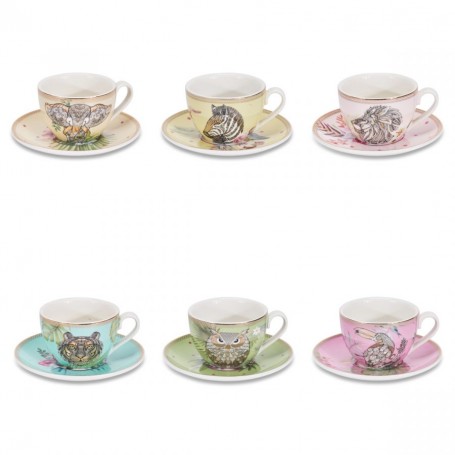 ANIMALIER SET 6 TAZZE CAFFE' C/P