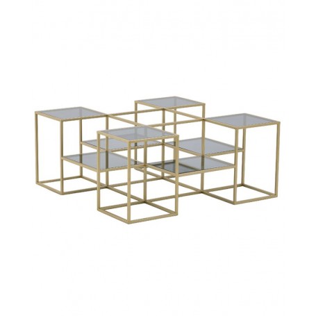 METAL/GLASS COFFEE TABLE 100X100X43