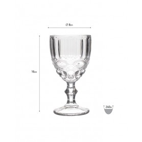 S/6 WINE GLASS CLEAR 240CC D8X15.5