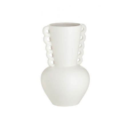 CERAMIC VASE WHITE 14X14X22