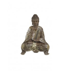 BUDDHA RESIN BEIGE/GOLDEN 17X8X24