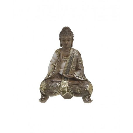 BUDDHA RESIN BEIGE/GOLDEN 17X8X24