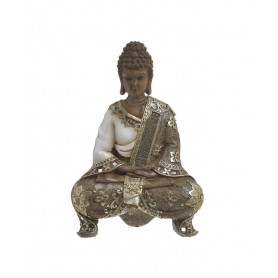 BUDDHA RESIN BEIGE/GOLDEN 20X10X29