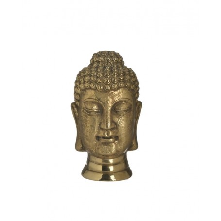 BUDDHA CERAMIC HEAD GOLDEN 15X14X26