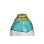 CERAMIC VASE ANTIQUE WHITE/TURQUOISE