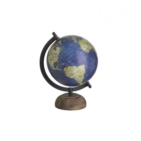 METAL GLOBE BLUE/NATURAL 19X16X23