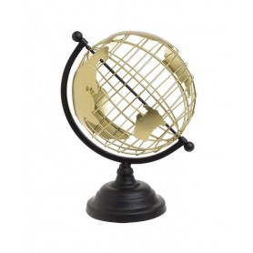 METAL GLOBE BLACK/GOLD 23X20X32