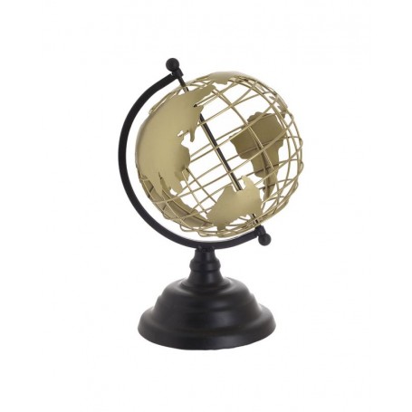 METAL GLOBE GOLD/BLACK 18X16X27