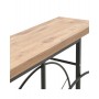 WOODEN/METAL WHEELED CONSOLE TABLE BLACK