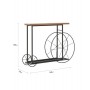 WOODEN/METAL WHEELED CONSOLE TABLE BLACK