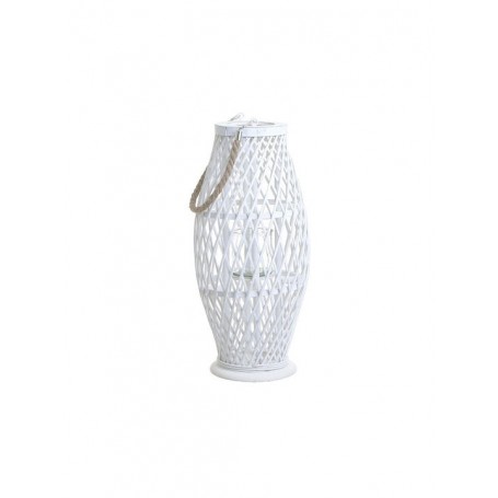 WOODEN/ROPE LANTERN WHITE/NATURAL