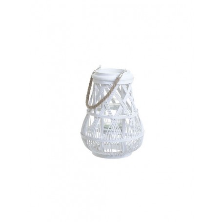 WOODEN/ROPE LANTERN WHITE/NATURAL