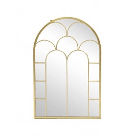 METAL WALL MIRROR GOLDEN 60X3X90