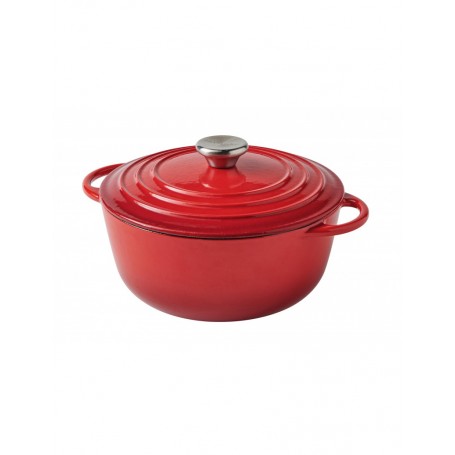 CASSERUOLA COCOTTE ROSSA GHISA 3LT