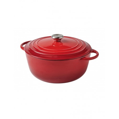 CASSERUOLA COCOTTE ROSSA GHISA 4 LT