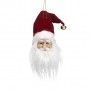 FABR. SANTA HEAD ORN RD/CRM 35,5CM