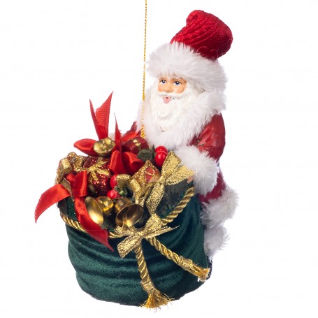 FABR.SANTA W/BAG/GIFTS ORN 15,5CM