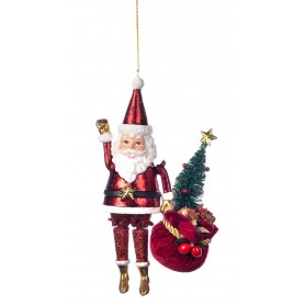 SUPER SANTA W/BAG JOINT.ORN ASS/2 18CM