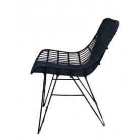 SEDIA RATTAN IRON BLACK