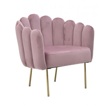 METAL/VELVET ARMCHAIR PINK 76X60X73/46