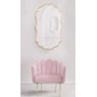 METAL/VELVET ARMCHAIR PINK 76X60X73/46