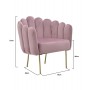 METAL/VELVET ARMCHAIR PINK 76X60X73/46