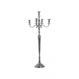 METAL 5 SEAT CANDLE HOLDER SILVER